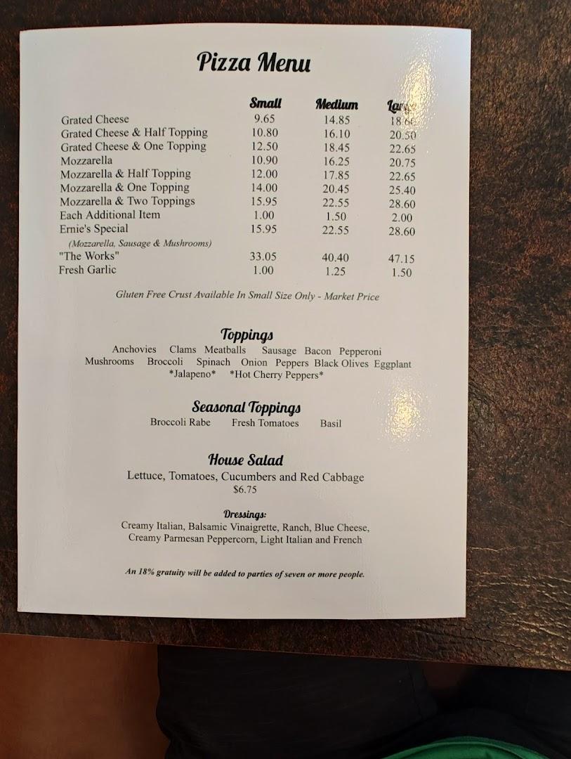Ernie's Pizzeria Menu image 4
